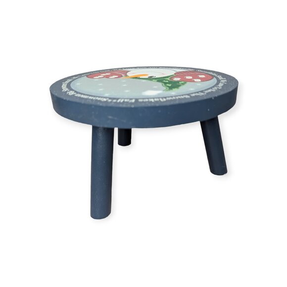 NWOT Wooden Painted Snowman 3 Legged Stool - Picture 6 of 13